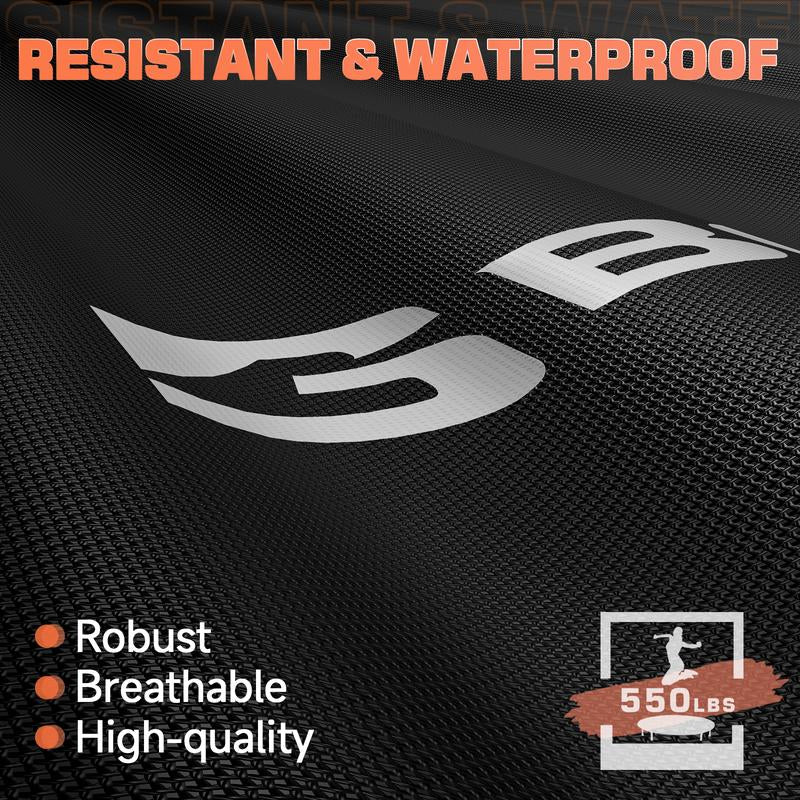 BCAN 450/550 LBS Foldable Mini Trampoline, 40"/48" Fitness Trampoline with Bungees, Adjustable Foam Handle/T-Handle/No Handle, Stable & Quiet Exercise Rebounder for Adults